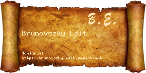 Brunovszky Edit névjegykártya